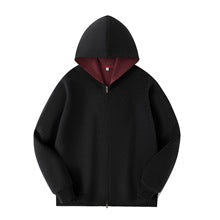 Contrast-Lined Zip Hoodie