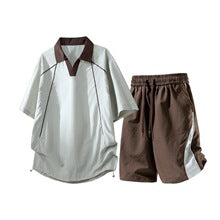 Piped Collar Zip Set