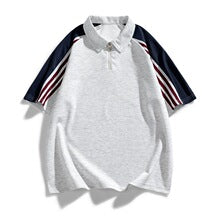 Side Stripe Zip Polo