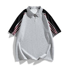 Side Stripe Zip Polo