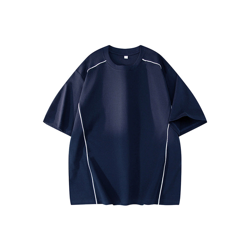 Contrast Piping Oversized Tee – Midnight Navy