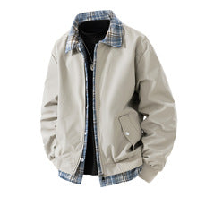 Tartan-Lined Harrington Zip Jacket
