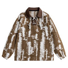 Tie-Dye Print Polo Half-Zip Sweatshirt