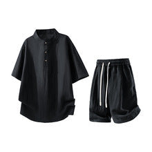 Linen Henley Short Set
