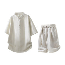 Linen Henley Short Set