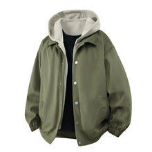 Hooded Layered Snap Jacket