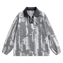 Tie-Dye Print Polo Half-Zip Sweatshirt