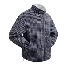 Check Stand-Collar Zip Jacket