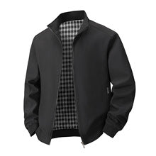 Plaid-Lined Harrington Jacket