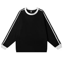 Stripe-Sleeve Contrast Crewneck Sweatshirt