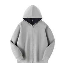 Contrast-Lined Zip Hoodie