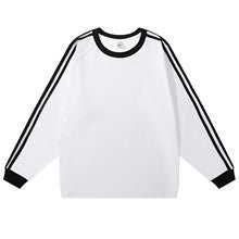 Stripe-Sleeve Contrast Crewneck Sweatshirt