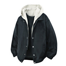 Hooded Layered Snap Jacket