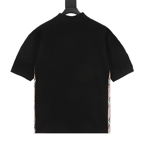 Burberry Check Side Panel Knit Polo Shirt