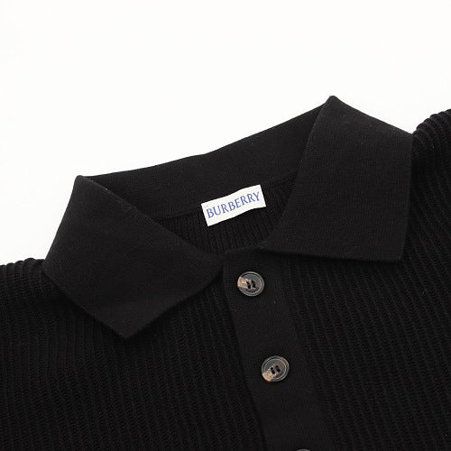Burberry Check Side Panel Knit Polo Shirt