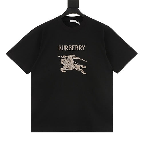 Burberry Equestrian Knight Gold Embroidered Tee