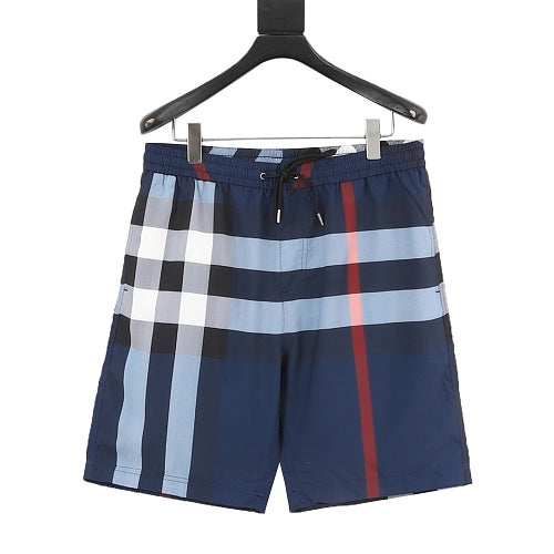 Burberry Check Drawstring Mesh-Lined Swim Shorts