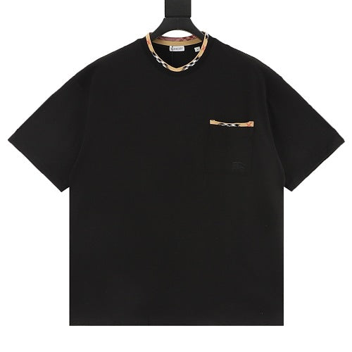 Burberry House Check Collar & Chest Pocket Trim Short-Sleeve T-Shirt