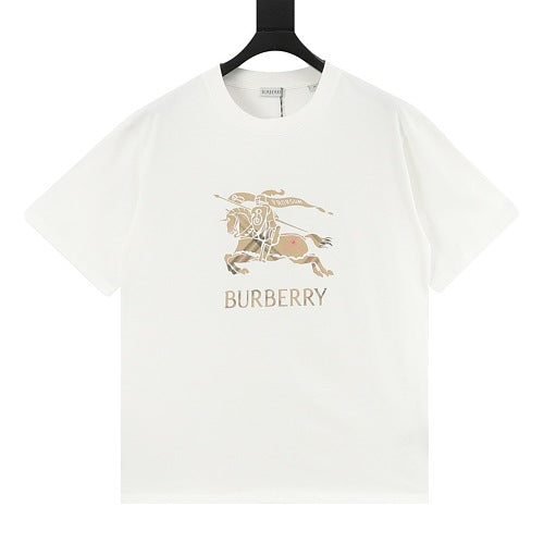 Burberry Gradient Check Equestrian Knight Badge Print T-Shirt