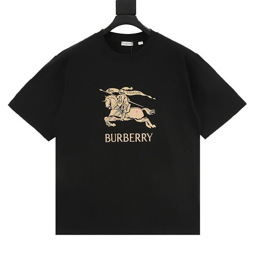 Burberry Gradient Check Equestrian Knight Badge Print T-Shirt