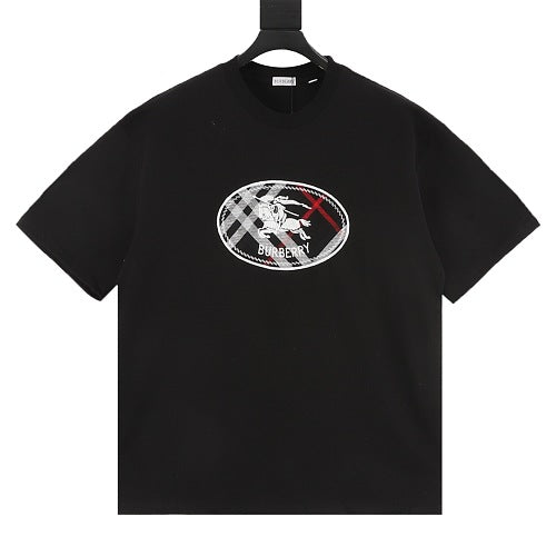 Burberry Oval House Check Equestrian Knight Embroidered Tee