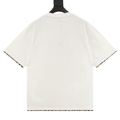 Burberry Equestrian Knight Embroidery Check Trim T-Shirt
