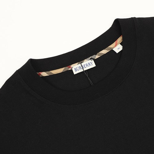 Burberry Equestrian Knight Embroidery Check Trim T-Shirt