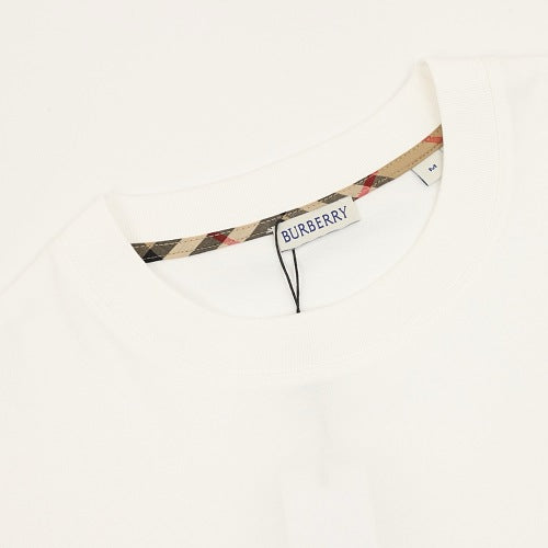 Burberry Equestrian Knight Embroidery Check Trim T-Shirt