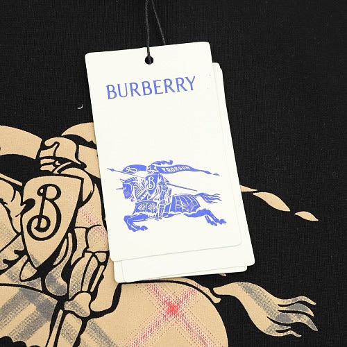Burberry Gradient Check Equestrian Knight Badge Print T-Shirt