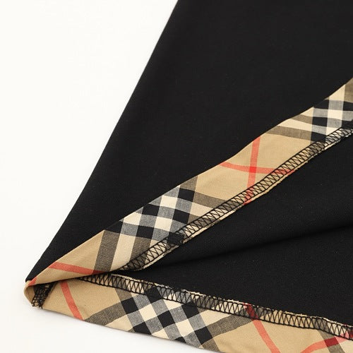 Burberry Equestrian Knight Embroidery Check Trim T-Shirt