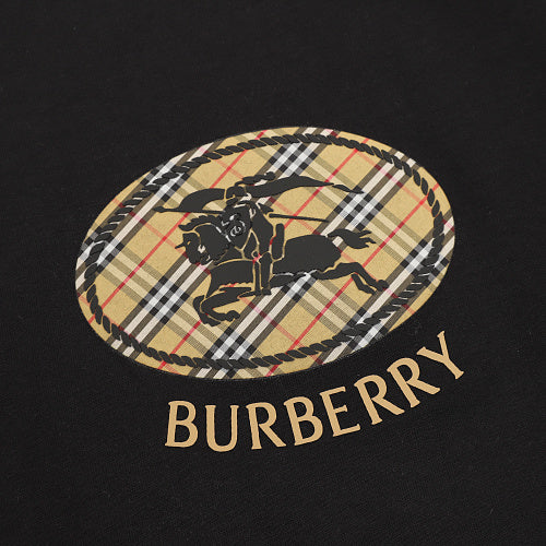 Burberry Oval Check Equestrian Knight Print T-Shirt