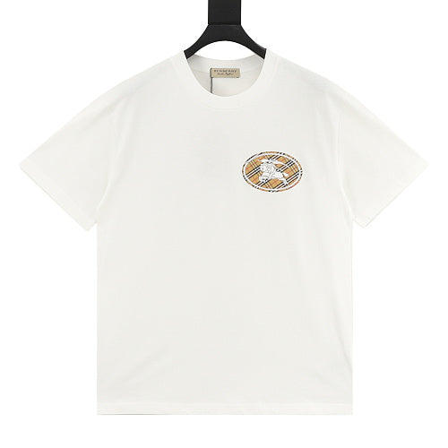 Burberry Oval Check Equestrian Knight Print T-Shirt