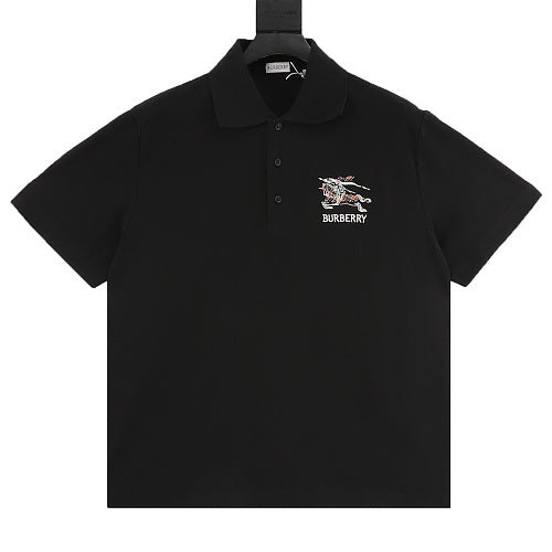 Burberry Check Equestrian Knight Embroidered Polo Shirt