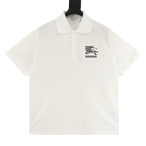 Burberry Check Equestrian Knight Embroidered Polo Shirt