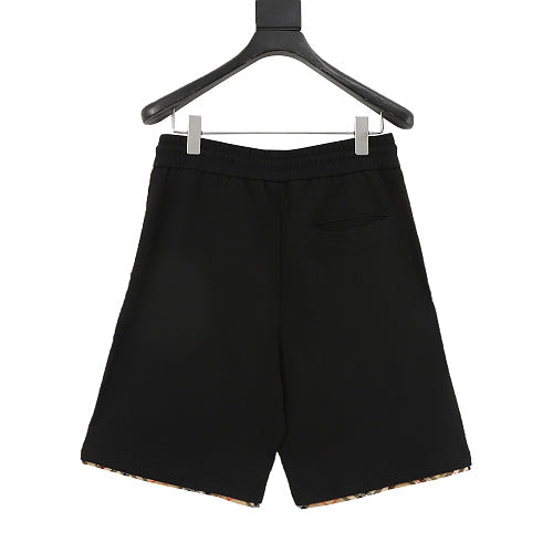 Burberry Check-Trim Equestrian Knight Embroidered Sweat Shorts