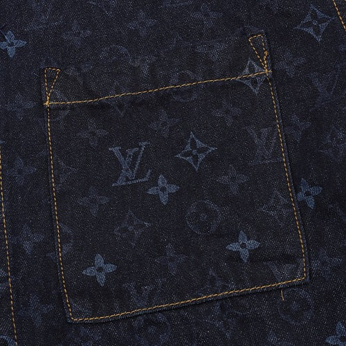 Louis Vuitton LV Monogram Denim Short-Sleeve Shirt
