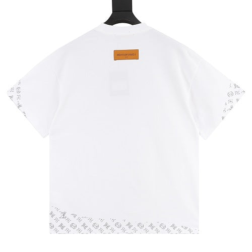 Louis Vuitton Leather Badge LV Logo Embroidered Short-Sleeve T-Shirt