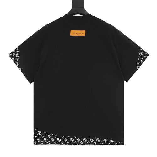 Louis Vuitton Leather Badge LV Logo Embroidered Short-Sleeve T-Shirt