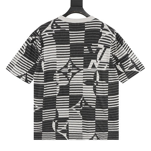 Louis Vuitton 26SS All-Over Stripe LV Monogram Jacquard Knit Short-Sleeve T-Shirt