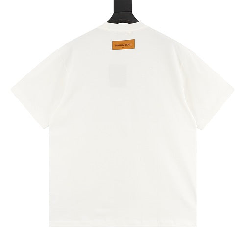 Louis Vuitton Gradient Embroidered Sailboat & Bird T-Shirt