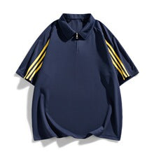 Side Stripe Zip Polo