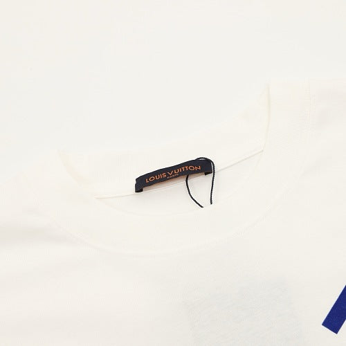 Louis Vuitton Heart Flocked Letter & Portrait Print Short-Sleeve T-Shir