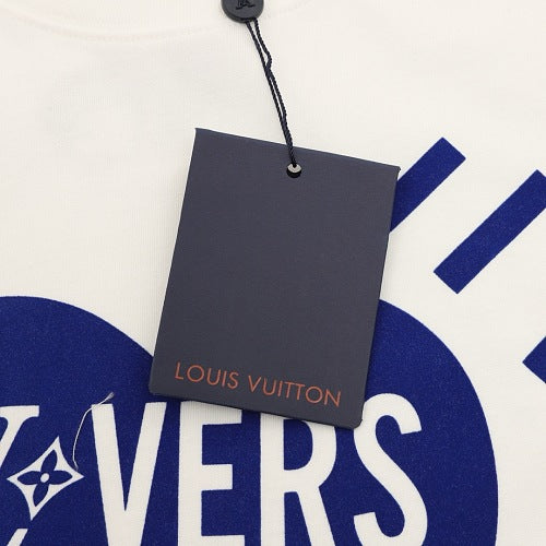 Louis Vuitton Heart Flocked Letter & Portrait Print Short-Sleeve T-Shir